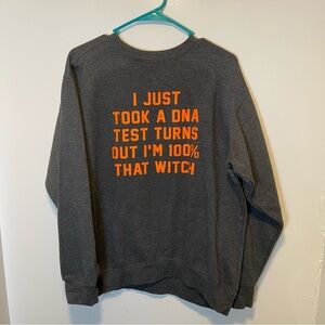 Gray Sweatshirt with Orange Text women’s size‎ large